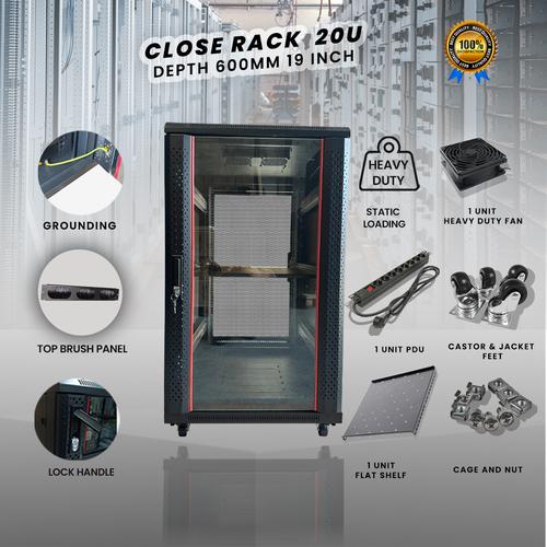 Jual Rack server 20U depth 600mm / Standing rack 20U depth 600mm ...
