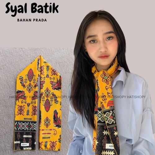Rimba Syal Batik Leher Wanita Pria Scarf Dasi Ospek Bahan Prada Premium  Oleh Oleh Unik Khas Indonesia Motif Papua Dengan Warna Dasar Kuning Syal