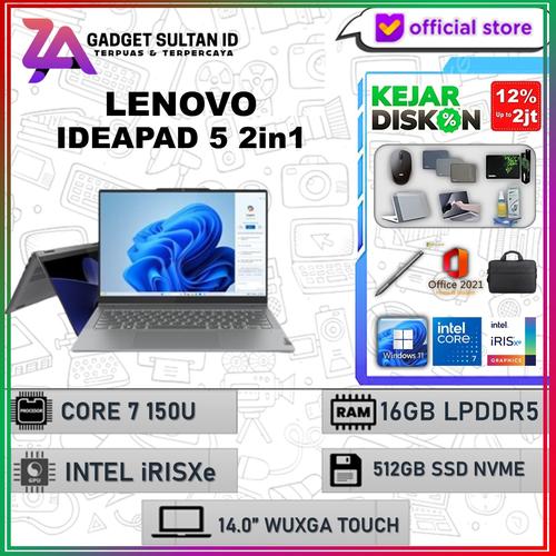 Promo Lenovo Ideapad 5 Intel 7 150U 16GB 512GB Win 11 Pro 14.0
