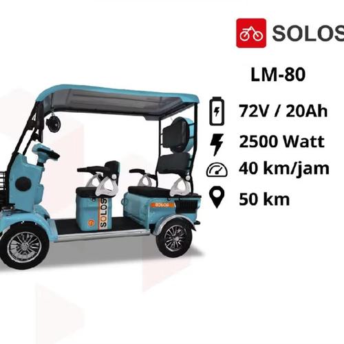 Jual Sepeda Listrik Roda SOLOS LM 80 20V anti hujan Kota