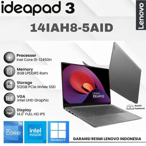 Jual Lenovo IdeaPad Slim 14IAH8 5AID i5-12450H 8GB 512GB BLIT