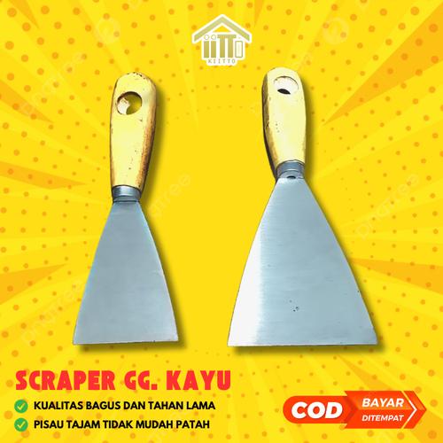 Jual PISAU DEMPUL GAGANG KAYU / SCRAPER / KAPI / PLAMIR GAGANG KAYU - 2 ...