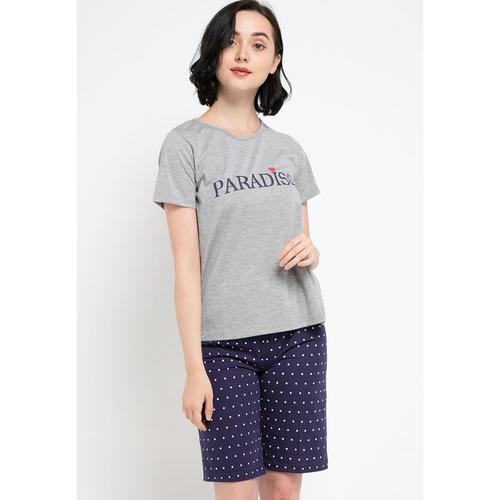 KC Miso in Gingham Paws  Baju Tidur Kaos dengan Celana Pendek  Piyama Kaos