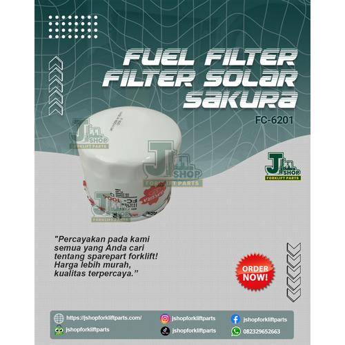 Jual 202.FUEL FILTER SOLAR SAKURA FC-6201, SPAREPART FORKLIFT MURAH