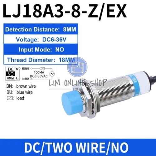 Jual SENSOR PROXIMITY LJ18A3-8-Z/EX NO Inductive 2-Wire 6-36VDC ...
