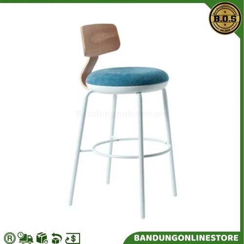 Jual Kursi Bar Tinggi Modern Minimalis Bulat Biru Informa Barstool Soji ...