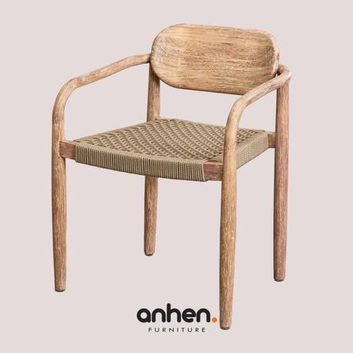Jual Kursi Outdoor Jati Anyaman Rope / Kursi Cafe Jati Anyaman Tali ...