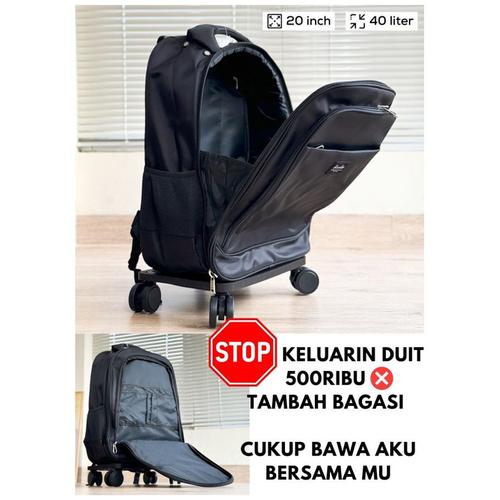 Jual [THE ROMAN] TAS RANSEL TROLI KABIN PESAWAT FASHION KOREA BARLEY ...