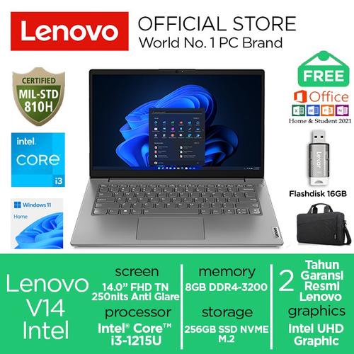 Promo Laptop Lenovo V14 i3-1215U 256GB SSD 8GB Win11+OHS - 8GB_STANDAR ...