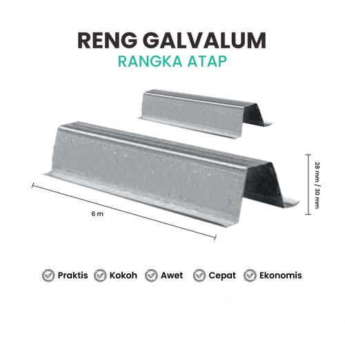 Jual Reng Besi Galvalume 6M / Reng Baja Ringan Rangka Atap - 0,30mm ...