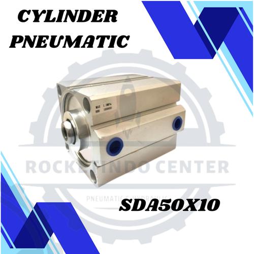 Cilindro Pneumatico Compatto SDA50x10 &ndash; Alesaggio 50mm Corsa 10mm &ndash; Doppio Effetto