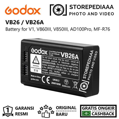 Jual Godox VB26 Li-Ion Battery For V1 and V860III Flash Baterai VB 