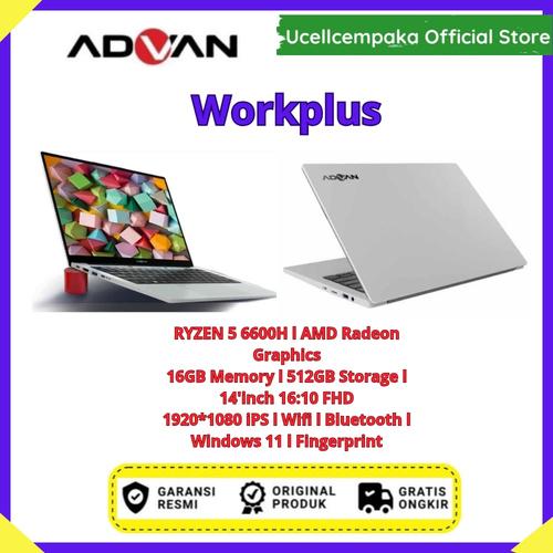 Jual ADVAN Laptop Workplus AMD RYZEN 5 6600H 14'' FHD IPS 16GB 512GB ...