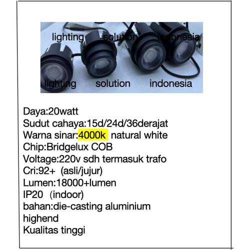 Jual module led spotlight downlight 20watt 4000k highend asli cri92 ...