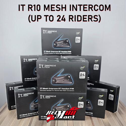 Jual IT R10 Intercom Mesh (up to 24 Riders) Interkom Bluetooth Headset ...