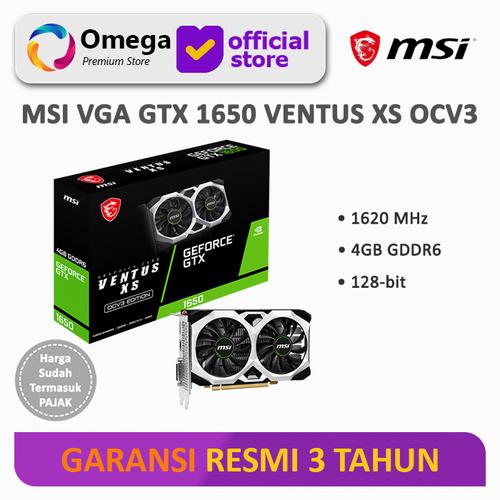 Promo VGA MSI GeForce GTX 1650 Ventus XS OCV3 4GB DDR6 di Omega Premium  Store Tokopedia