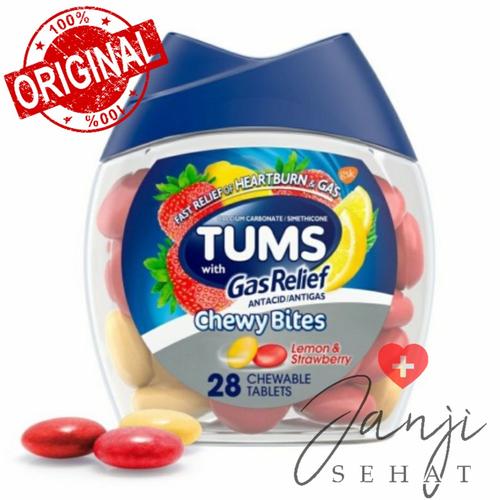 Jual Tums with Gas Relief Antacid / Antigas Chewy Bites 54 Chewable