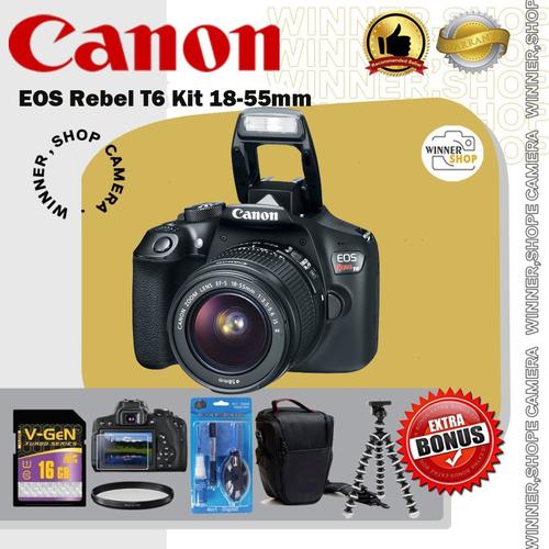 Canon EOS Rebel T6 DSLR Camera with 18-55mm Lens BODY ONLY, UNIT ONLY di  Winner Tokopedia