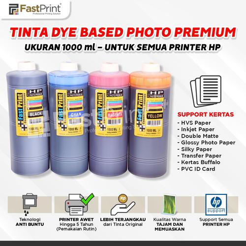 Jual Tinta Photo Premium Fast Print Printer HP 1 Set 4 Warna 1000 ML