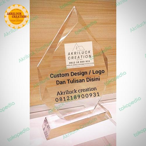 Jual Plakat Akrilik 20mm Bevel Model Prisma Gunungan Segi 7 + uvprint