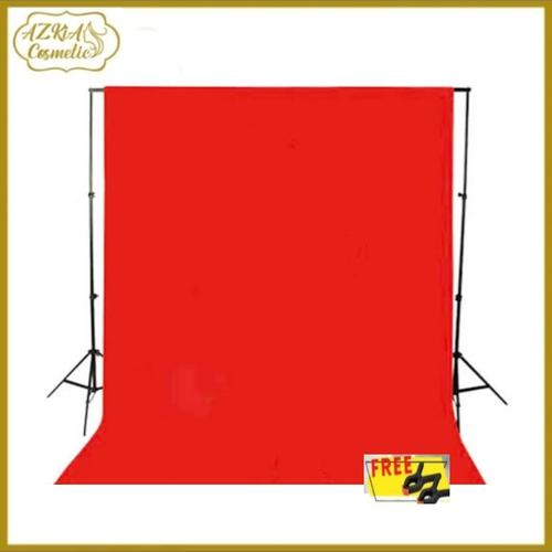 Jual Kain background merah polos 2.5x3m Background backdrop foto studio ...