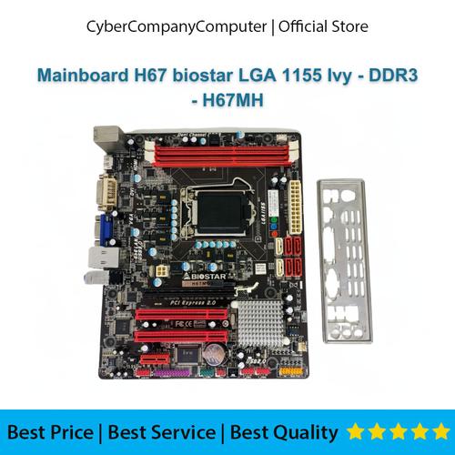 Jual Mainboard H67 biostar LGA 1155 Ivy DDR3 H67MH Support Gen 3