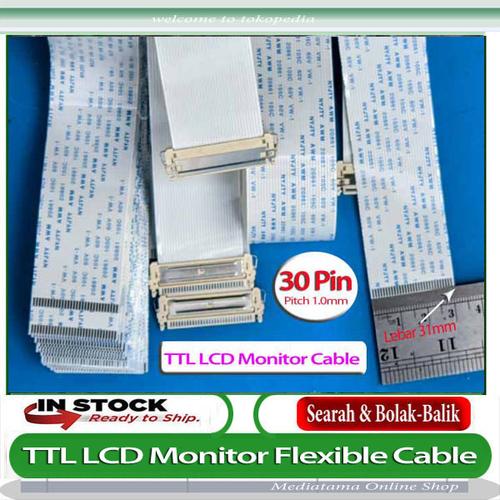 Monitor Ttl Jual FFC TTL LCD Monitor Flexible Cable 30 Pin Pitch 1.0mm (Lebar 31mm ...