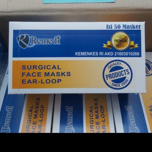 Masker Dokter Ritz Jual Masker Karet REMEDI. Surgical Face Mask 3 Ply Earloop / Ear ...