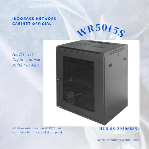 Jual WR5015S Wallmount rack Indorack 15U depth 500mm rak server cabinet ...