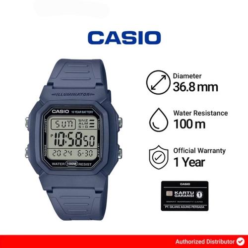 Casio Digital Grey Case Blue Watch W-800H-2AVDF