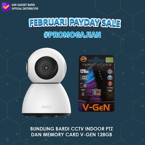 Jual Bundling BARDI Smart CCTV Indoor PTZ IP Camera 355° free Memory