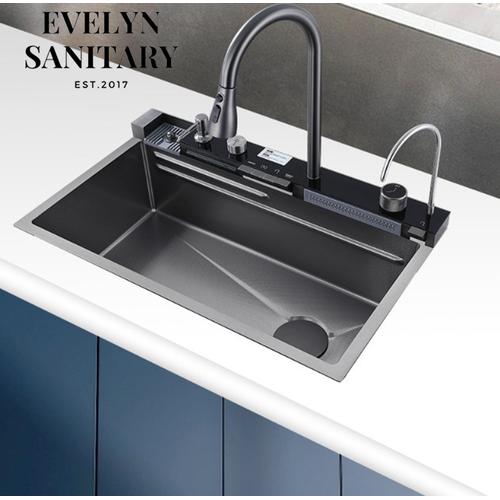 Promo kitchen sink 7545 modern black 1 lubang new design stainless