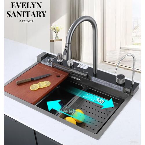 Promo kitchen sink 7545 modern black 1 lubang new design stainless