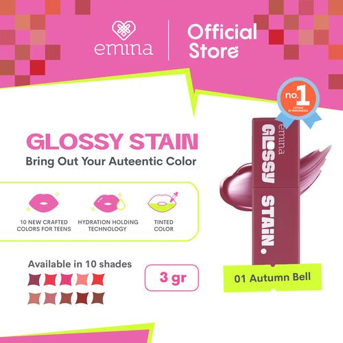 Promo Emina Glossy Stain 3 g Lip Tint Bibir Glossy Finish Melembabkan