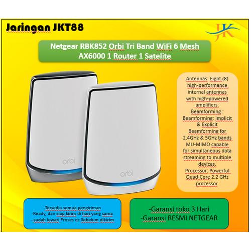 Jual Netgear RBK852 Orbi Tri Band WiFi 6 Mesh AX6000 1 Router 1 ...