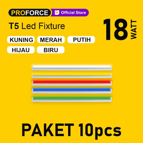 Jual Lampu TL LED Proforce T5 18 Watt Panjang 100 CM Warna Warni Paket ...