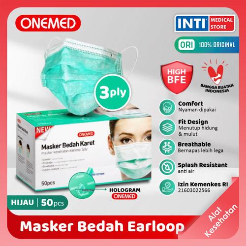 Medical Masker Jual Onemed | Masker 3 Ply Earloop Medis | Surgical Mask (Kemasan ...