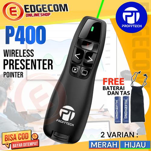 Jual PROFFTECH LASER WIRELESS POINTER PRESENTASI HIJAU / MERAH P400 ...