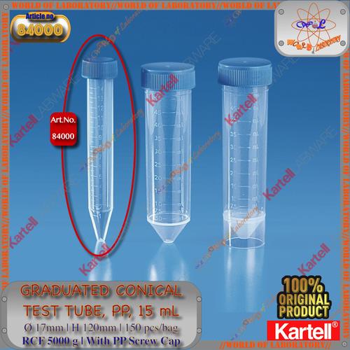 Promo KARTELL Graduated Conical Centrifuge Tube 15mL, PP, Art.No. 84000 ...