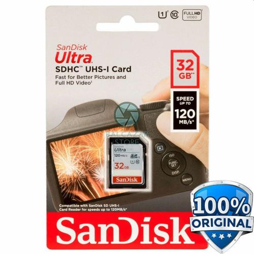 Jual Sandisk SDHC Card 32GB 32 GB C10 120Mbps Memory Kamera DSLR
