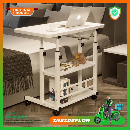 Jual Meja Laptop Roda Portable Desk Mini Belajar Adjustable 2 Layer ...