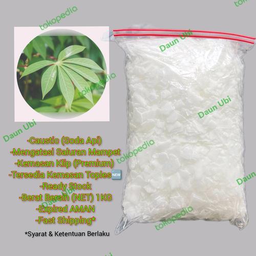 Jual Caustic Soda Flake Soda Api NaOH (1KG) PLASTIK KLIP Kota