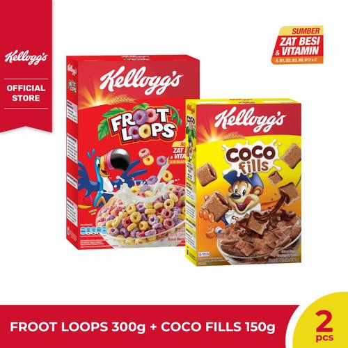 Promo [BUNDLE 2pcs] Kelloggs Froot Loops 300g + Kelloggs Coco Fills ...