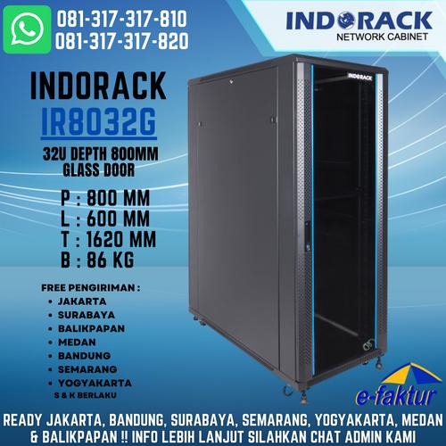 Jual INDORACK CLOSE RACK 32U DEPTH 800MM GLASS DOOR - IR8032G RACK ...