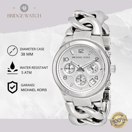 Promo Jam Tangan Wanita Michael Kors Runway MK3149 Chronograph Silver  Stainless Steel Mewah Original di Bridge Watch Tokopedia