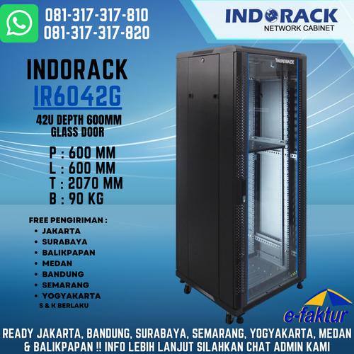 Jual INDORACK STANDING CLOSE RACK 42U DEPTH 600MM GLASS DOOR - IR6042G ...
