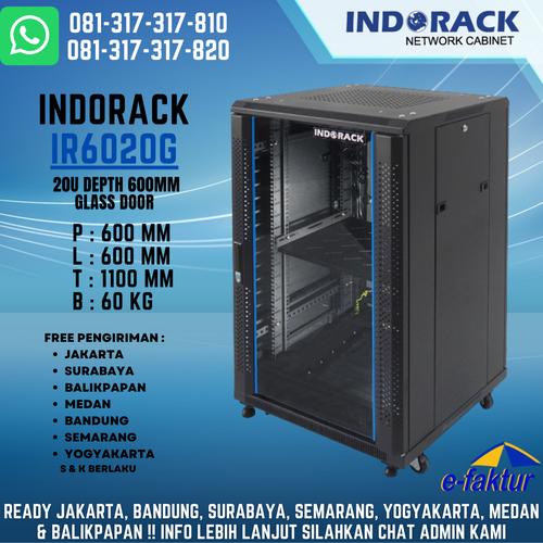 Jual INDORACK CLOSE RACK 20U DEPTH 600MM GLASS DOOR - IR6020G - Kota ...