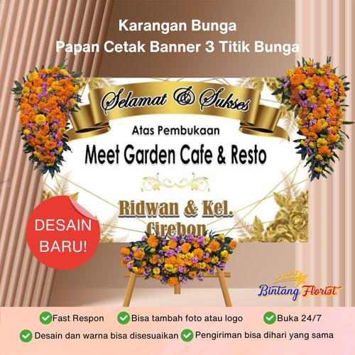 Jual Desain Baru Karangan Bunga Papan Cetak 3 Titik Bunga Segala Acara