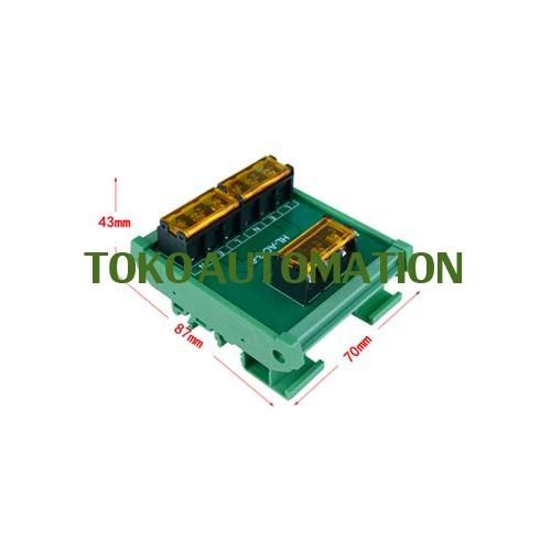 Jual 3 IN 6 Out AC DIN Rail Power Distribution Terminal blok Module ...