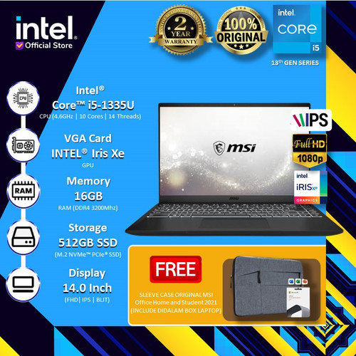 Promo MSI Modern 14 C13M i5-1335U 16GB 512GB iris xe w11 ohs 14